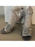 Veronica Beard 100% Leather Silver Heels Size 7 1/2 - photo 5