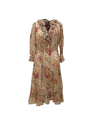 Zimmermann Zimmermann Floral Printed Midi Dress in Multicolor Cotton (view 1)