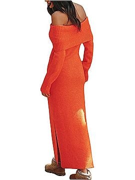 Anthropologie Daily Practice Off-Shoulder Foldover Midi Sweater Casual Dress (view 2)