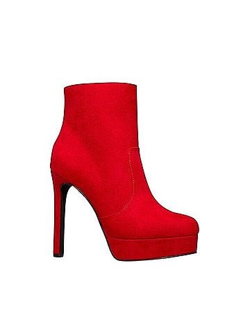Shoedazzle 2021 NIB Red Platform Heel Booties | Y2K Baddie Indie Sleaze Cherry Girl Streetwear Pinup Mob Wife Ankle Boots (view 2)