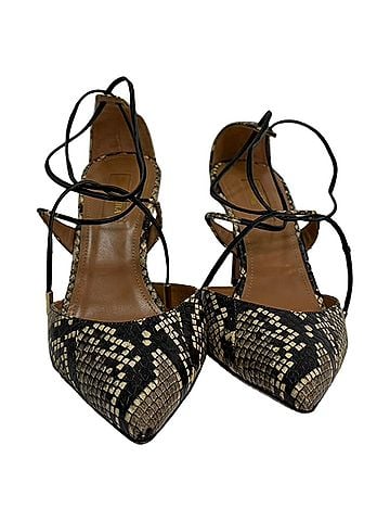Aquazzura Aquazzura Snakeskin-Effect Self-Tie Pumps in Multicolor Leather (view 2)