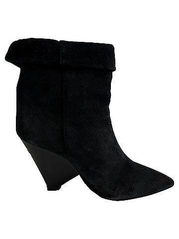 Isabel Marant Isabel Marant Pointed-Toe Ankle Boots in Black Suede (view 1)