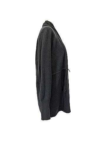 Loro Piana Loro Piana Knitted Open Cardigan in Grey Cashmere (view 2)