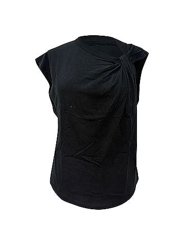 Isabel Marant Isabel Marant Nayda Twisted T-Shirt in Black Cotton (view 1)
