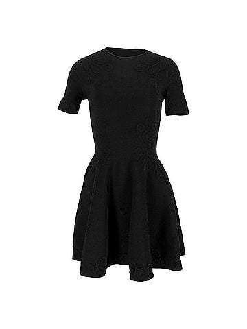 Alexander McQueen Alexander McQueen Fit And Flare Mini Dress in Black Viscose (view 1)