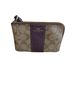 Coach 100% Leather Print Brown Makeup Bag One size - photo 1