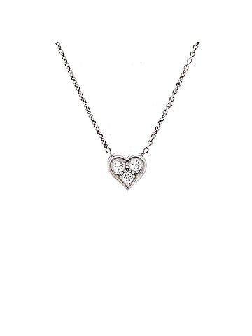 Tiffany & Co. Heart 3 Diamond Pendant Necklace Platinum with Diamonds (view 1)