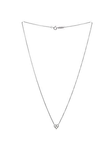 Tiffany & Co. Heart 3 Diamond Pendant Necklace Platinum with Diamonds (view 2)