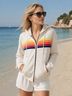 Aviator Nation Stripes Multi Color Ivory Jacket Size S - photo 4