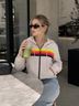 Aviator Nation Stripes Multi Color Ivory Jacket Size S - photo 10