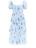 Self-Portrait 100% Polyester 92% Polyamide 8% Elastane Floral Blue Cocktail Dress Size 6 - photo 1