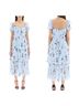 Self-Portrait 100% Polyester 92% Polyamide 8% Elastane Floral Blue Cocktail Dress Size 6 - photo 2
