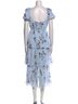 Self-Portrait 100% Polyester 92% Polyamide 8% Elastane Floral Blue Cocktail Dress Size 6 - photo 9