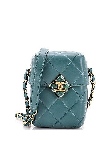Chanel Diamond Lock CC Phone Holder Crossbody Bag Quilted Lambskin Mini (view 1)