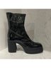 Free People 100% Leather Black Ankle Boots Size 9 - photo 4