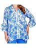 Ruby Rd. Blue 3/4 Sleeve Button-Down Shirt Size 2X - photo 1