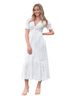 LoveShackFancy 100% Cotton Floral Bow Print White Cocktail Dress Size 6 - photo 5