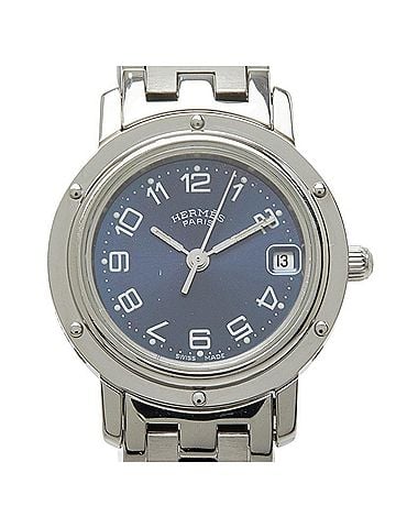 Hermès Hermes Clipper watch CL4.210 quartz navy dial stainless steel women's HERMES (view 1)