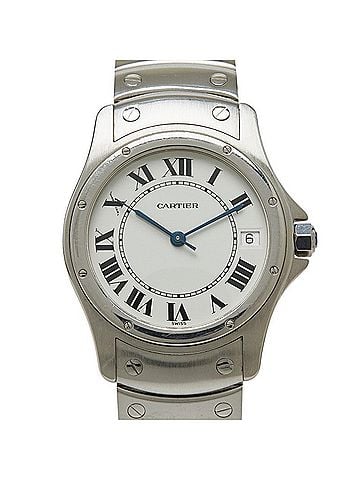 Cartier Cartier Santos Ronde LM W20026K1 Automatic (with manual winding) White Dial Stainless Steel Men's Watch CARTIER (view 1)