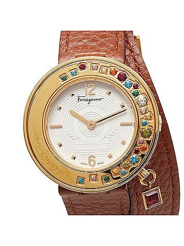 Salvatore Ferragamo Salvatore Ferragamo Gancini Sparkling Watch F64SBQ50001 Quartz White Dial Stainless Steel Topaz Ladies (view 1)