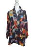 Ali Miles Print Multi Color Button-Down Shirt Size 1X - photo 1