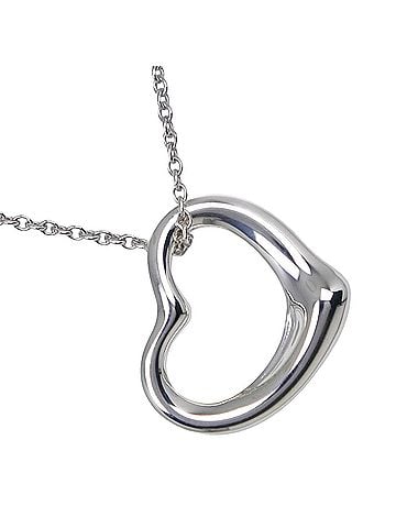 Tiffany & Co. Tiffany &amp; Co. Open Heart Necklace, Elsa Peretti design, Sterling Silver 925, approx. 2.3g, Women's. (view 1)