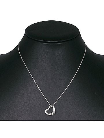 Tiffany & Co. Tiffany &amp; Co. Open Heart Necklace, Elsa Peretti design, Sterling Silver 925, approx. 2.3g, Women's. (view 2)