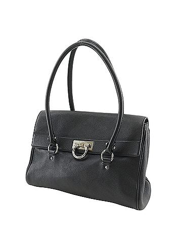 Salvatore Ferragamo Salvatore Ferragamo Gancini Tote Bag FZ-21 C922 Calfskin Black A5 Women's (view 2)