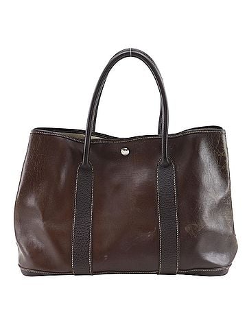 Hermès Hermes Garden Party PM 36 Tote Bag, Amazonia Leather, 2015 Model, Brown, T-shirt, A4 Size, Unisex (view 1)