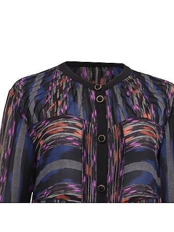 Proenza Schouler Proenza Schouler Patterned Long Sleeve Blouse in Multicolor Silk (view 2)