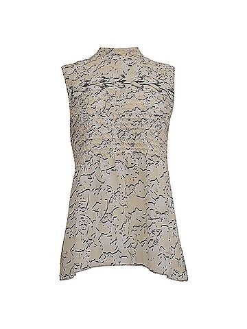 Proenza Schouler Proenza Schouler Printed Georgette Top in White Silk (view 1)