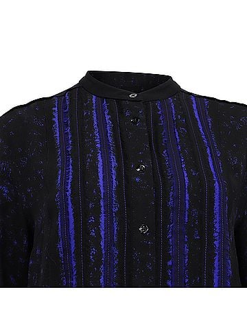 Proenza Schouler Proenza Schouler Printed Long Sleeve Blouse in Black Silk (view 2)