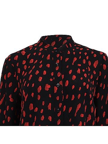 Proenza Schouler Proenza Schouler Printed Long Sleeve Blouse in Black Silk (view 2)