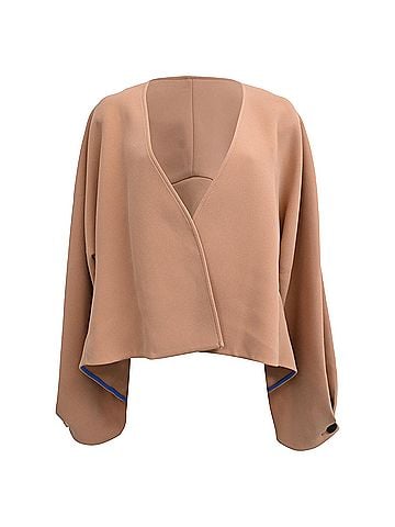 Diane von Furstenberg Diane Von Furstenberg Open Blazer in Brown Acetate (view 1)