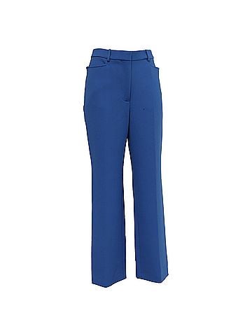 Victoria Beckham Victoria Beckham High-Rise Trousers in Blue Polyester (view 1)