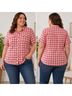 Eddie Bauer Plaid Red White Short Sleeve Button-Down Shirt Size 2X - photo 1