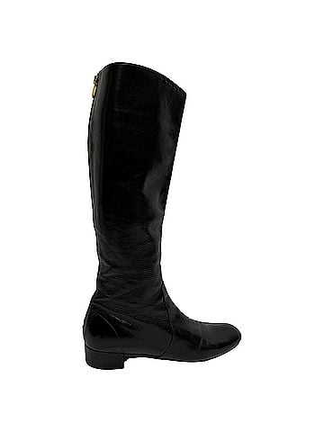 Prada Prada Zip-Up Knee-High Boots in Black Leather (view 1)