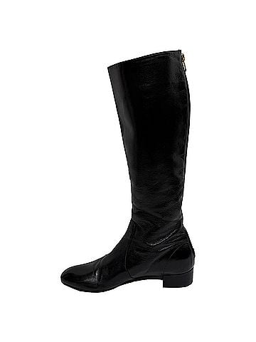 Prada Prada Zip-Up Knee-High Boots in Black Leather (view 2)