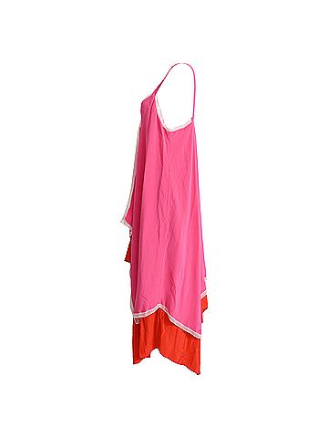 Diane von Furstenberg Diane Von Furstenberg V-Neck Sleeveless Midi Dress in Pink Silk (view 2)
