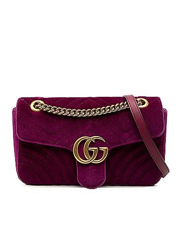 Gucci Medium GG Marmont Matelasse Velvet Shoulder Bag (view 1)