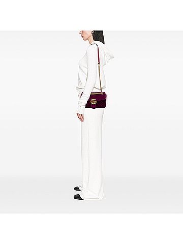 Gucci Medium GG Marmont Matelasse Velvet Shoulder Bag (view 2)