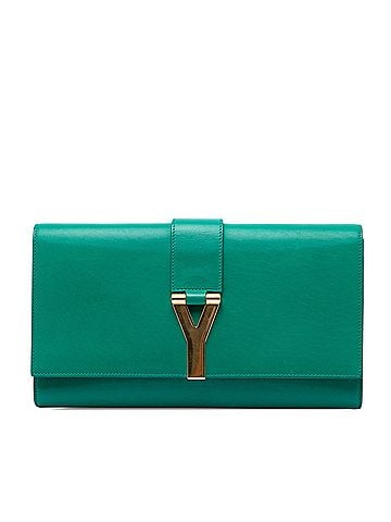 Saint Laurent Leather Chyc Ligne Clutch (view 1)