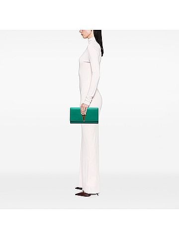 Saint Laurent Leather Chyc Ligne Clutch (view 2)