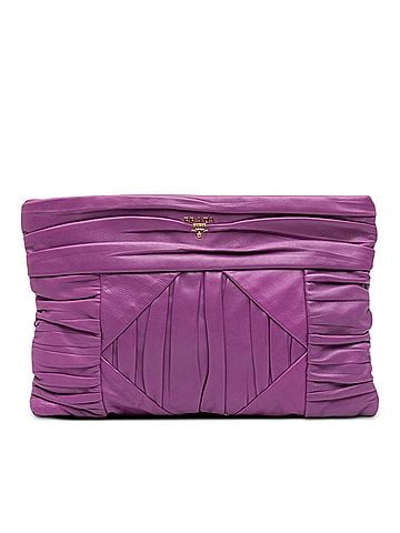 Prada Pleated Nappa Clutch (view 1)