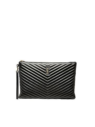 Saint Laurent Chevron Calfskin Cassandre Document Holder (view 1)