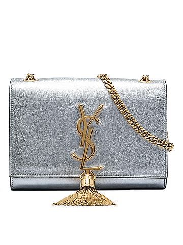 Saint Laurent Small Metallic Calfskin Monogram Kate Tassel Crossbody (view 1)