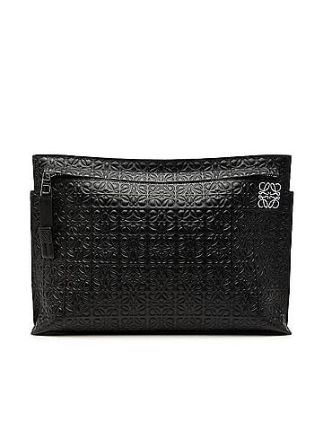 Loewe Embossed Anagram Leather Repeat T Clutch (view 1)