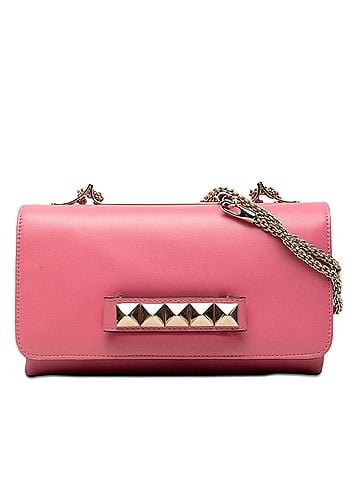 Valentino Leather Rockstud Va Va Voom Clutch on Chain (view 1)