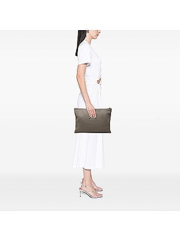 Balenciaga Calfskin Motocross Blackout Clutch (view 2)