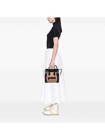 Céline Mini Tricolor Leather Luggage Tote (view 2)